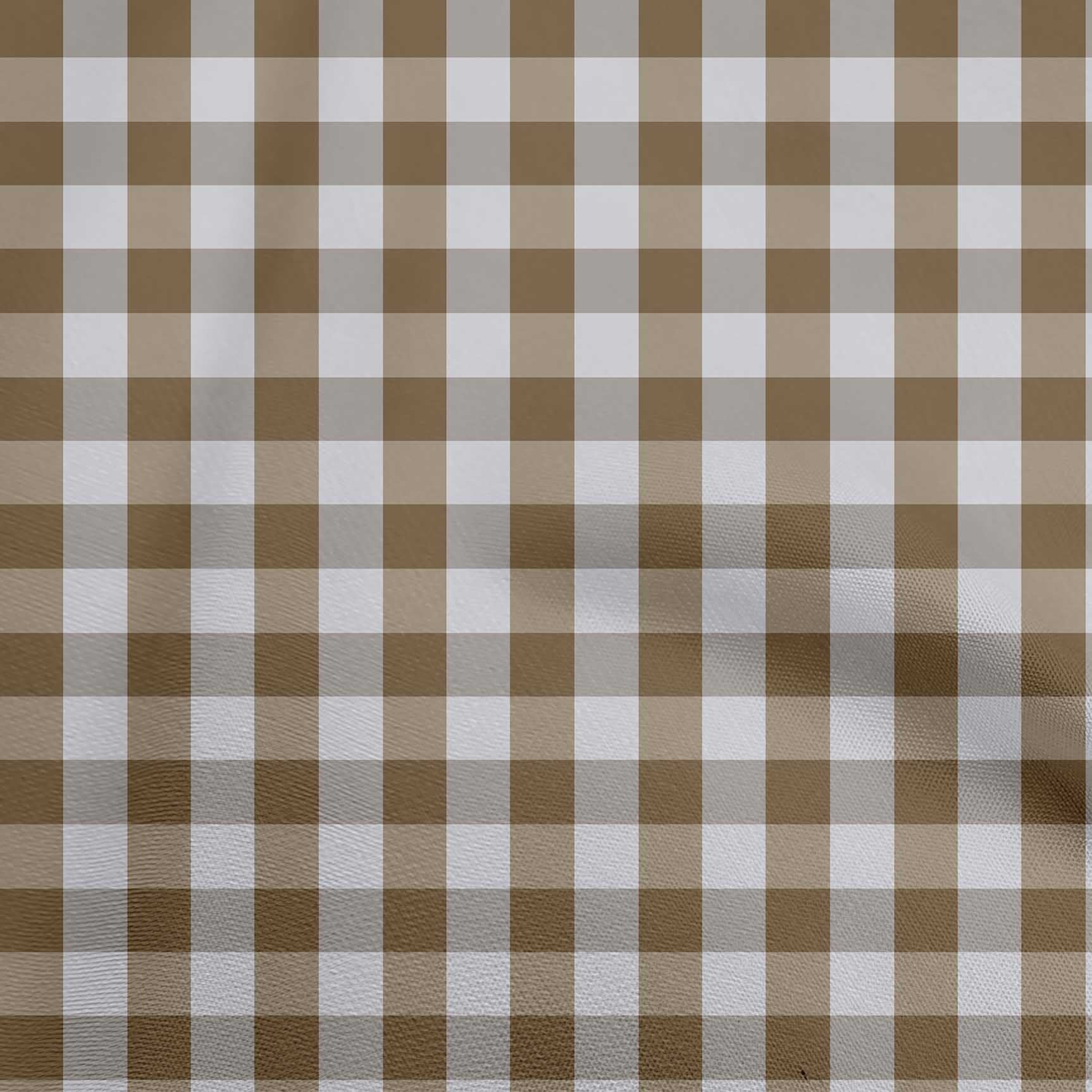 oneOone Cotton Cambric Brown Fabric Check Sewing Craft Projects Fabric Prints By Yard 56 Inch Wide