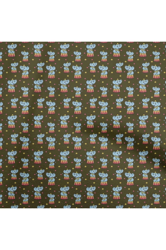 Cotton Cambric Brown Fabric Circus Diy Clothing Quilting Fabric Print Fabric By Yard 42 Inch Wide-aA
