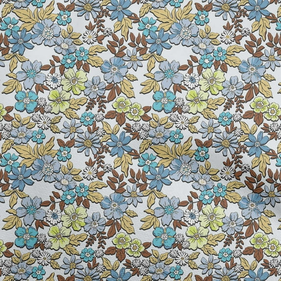 oneOone Cotton Cambric Brown Fabric Florals Sewing Fabric By The Yard Printed Diy Clothing Sewing Supplies 42 Inch Wide