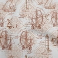 thumbnail image 1 of oneOone Cotton Cambric Brown Fabric Nautical Prints Sewing Craft Projects Fabric Prints By Yard 42 Inch Wide, 1 of 4