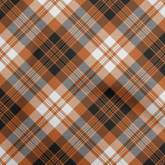 oneOone Cotton Cambric Brown Fabric Tartan Quilting Supplies Print Sewing Fabric By The Yard 42 Inch Wide