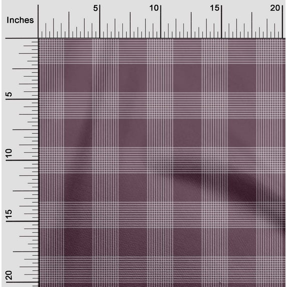 oneOone Cotton Cambric Chocolate Brown Fabric Gingham Check Sewing Material Print Fabric By The Yard 56 Inches Wide
