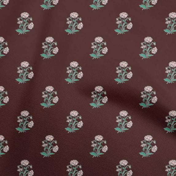 oneOone Cotton Cambric Dark Brown Fabric Asian Ajrakh Diy Clothing Quilting Fabric Print Fabric By Yard 42 Inch Wide