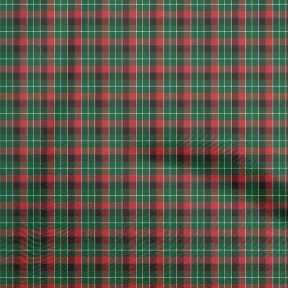 oneOone Cotton Cambric Dark Green Fabric Check Quilting Supplies Print Sewing Fabric By The Yard 56 Inch Wide