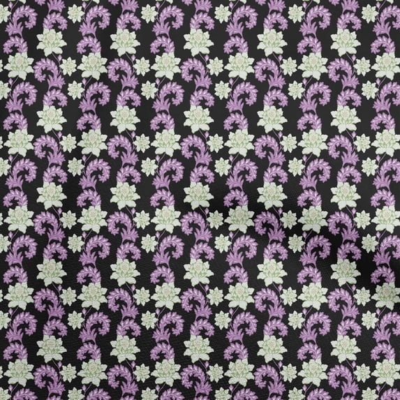 oneOone Cotton Cambric Dark Green Fabric Florals Diy Clothing Quilting Fabric Print Fabric By Yard 56 Inch Wide