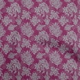 thumbnail image 1 of oneOone Cotton Cambric Dark Magenta Fabric Boho Decorative Leaf Sewing Material Print Fabric By The Yard 42 Inch Wide, 1 of 4