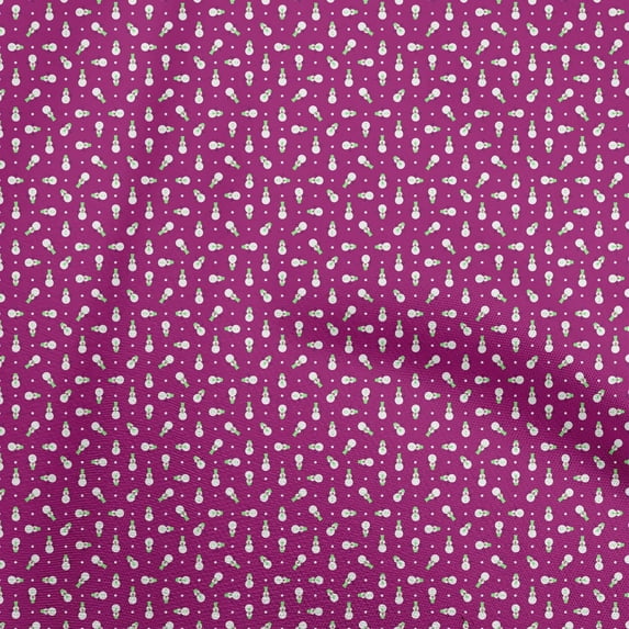 oneOone Cotton Cambric Dark Magenta Fabric Christmas Craft Projects Decor Fabric Printed By The Yard 56 Inch Wide