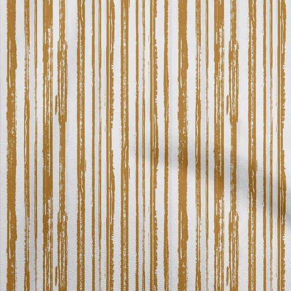 oneOone Cotton Cambric Dark Mustard Fabric Striped Line Dress Material Fabric Print Fabric By The Yard 42 Inch Wide