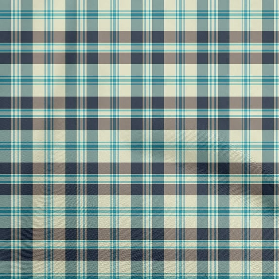 oneOone Cotton Cambric Dark Navy Blue Fabric Check Fabric For Sewing Printed Craft Fabric By The Yard 56 Inch Wide