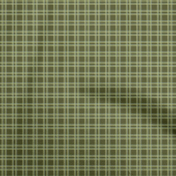 oneOone Cotton Cambric Dark Olive Green Fabric Check Quilting Supplies Print Sewing Fabric By The Yard 56 Inch Wide
