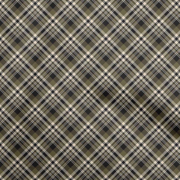 oneOone Cotton Cambric Dark Olive Green Fabric Plaid Dress Material Fabric Print Fabric By The Yard 56 Inch Wide