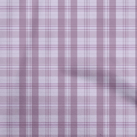 oneOone Cotton Cambric Dusty Purple Fabric Check Sewing Craft Projects Fabric Prints By Yard 42 Inch Wide