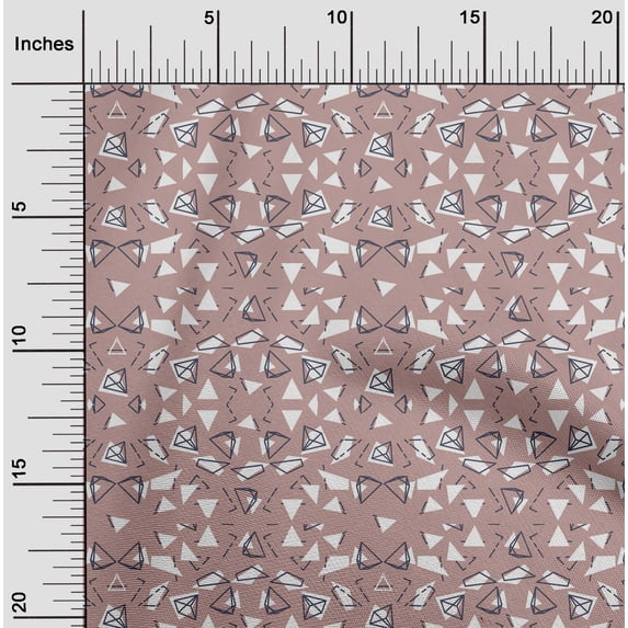 oneOone Cotton Cambric Dusty Rose Fabric Triangle Geometric Sewing Craft Projects Fabric Prints By Yard 56 Inch Wide