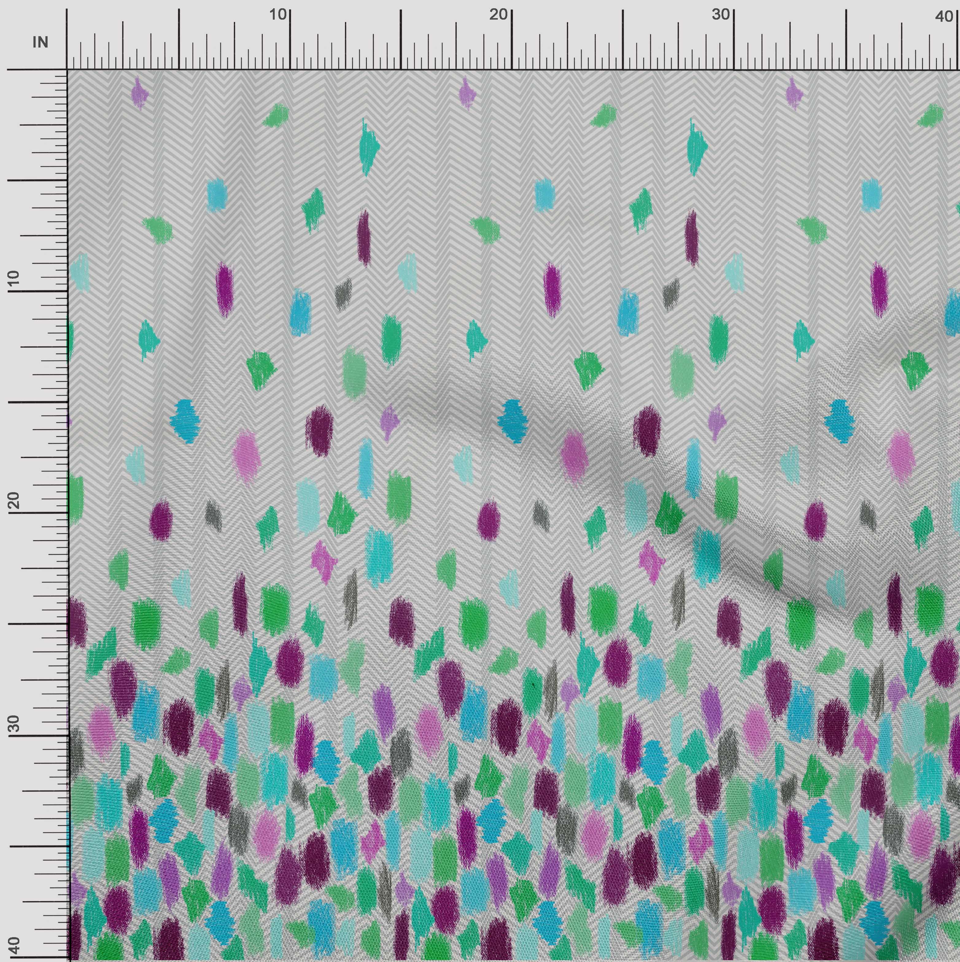 oneOone Cotton Cambric Fabric Chevron & Brush Stroke Panel Print Fabric ...