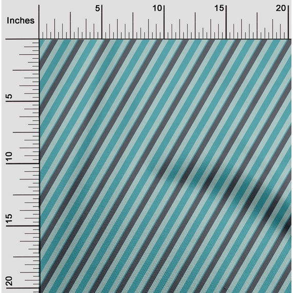 oneOone Cotton Cambric Fabric Diagonal Stripe Print Sewing Fabric BTY 56 Inches Wide
