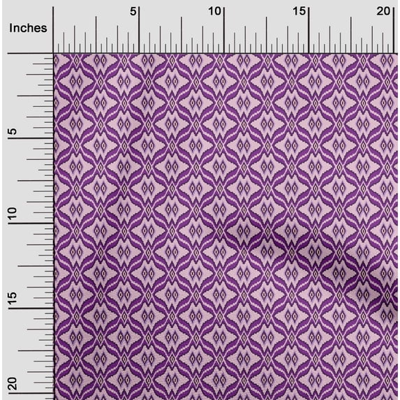 oneOone Cotton Cambric Fabric Ethnic Geometric Flame Stitch Fabric Prints By Yard 56 Inch Wide