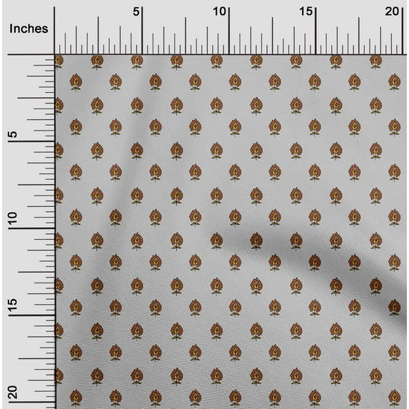 oneOone Cotton Cambric Fabric Floral Block Print Fabric By Yard 56 Inch Wide