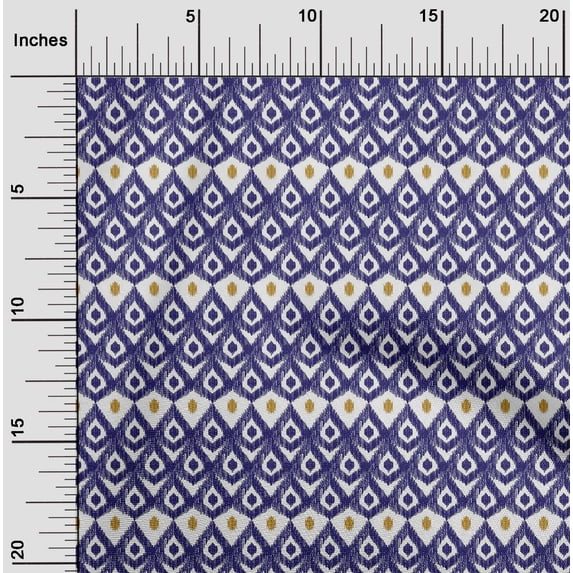 oneOone Cotton Cambric Fabric Geometric Ikat Print Sewing Fabric BTY 56 Inch Wide