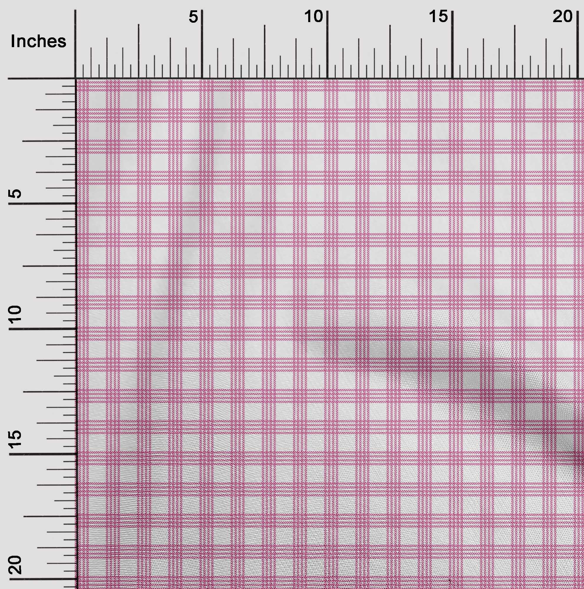 oneOone Cotton Cambric Fabric Gingham Check Print Sewing Fabric