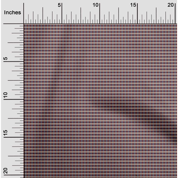 oneOone Cotton Cambric Fabric Gingham Check Printed Craft Fabric BTY 56 Inch Wide