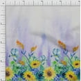 thumbnail image 1 of oneOone Cotton Cambric Fabric Leaves & Sunflower Panel Printed Fabric 1 Yard 56 Inch Wide, 1 of 3