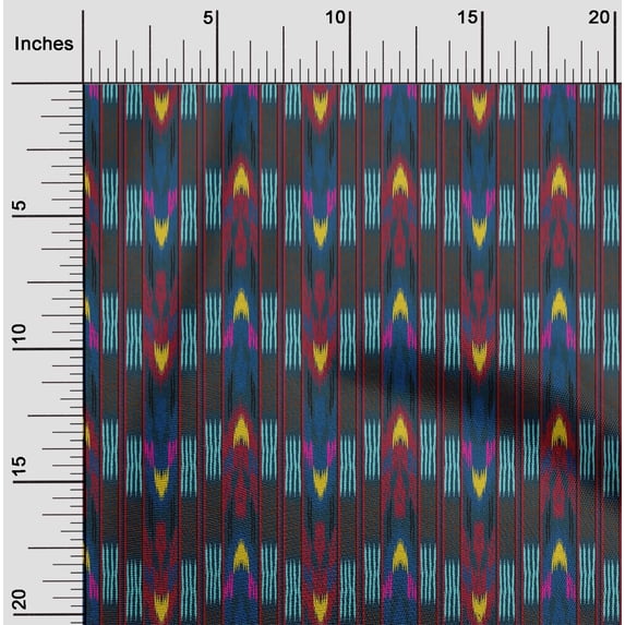 oneOone Cotton Cambric Fabric Stripe Ikat Print Sewing Fabric BTY 56 Inch Wide