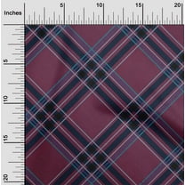 oneOone Cotton Cambric Fabric Tartan Check Print Fabric By The Yard 56 Inch Wide