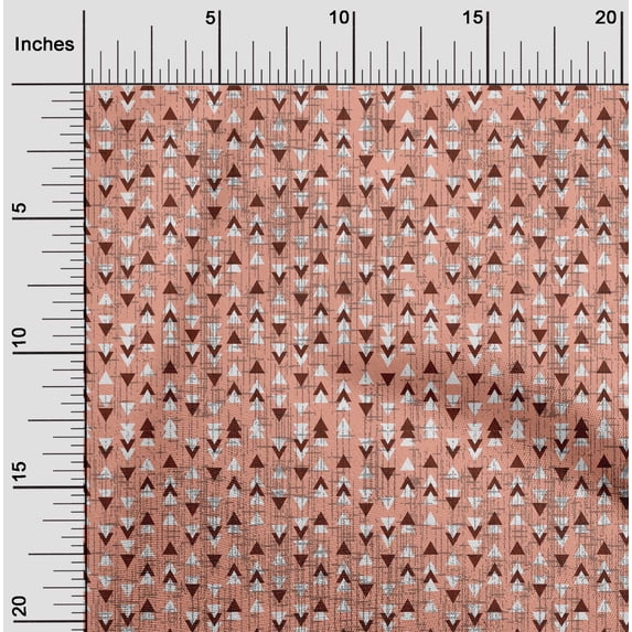 oneOone Cotton Cambric Froly Fabric Texture & Triangle Geometric Fabric For Sewing Printed Craft Fabric By The Yard 56 Inch Wide