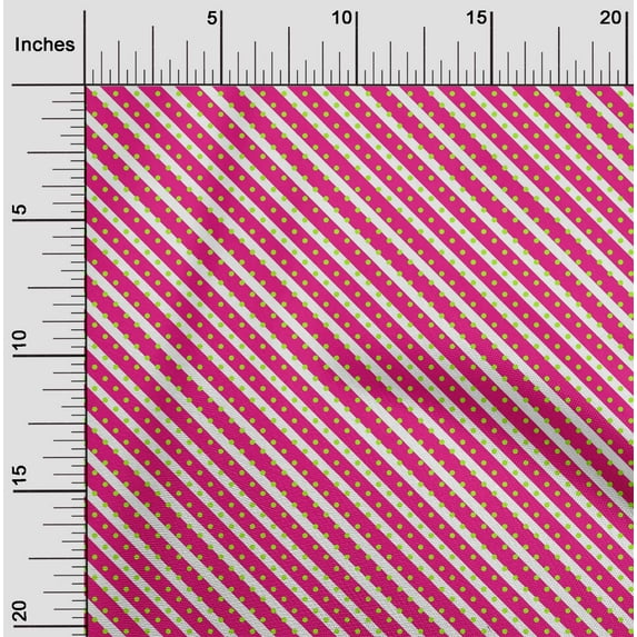 oneOone Cotton Cambric Fuschia Pink Fabric Dots Diy Clothing Quilting Fabric Print Fabric By Yard 56 Inch Wide