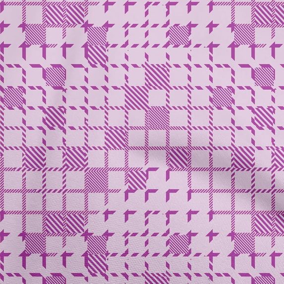 oneOone Cotton Cambric Fuschia Pink Fabric Striped Line Quilting Supplies Print Sewing Fabric By The Yard 42 Inch Wide
