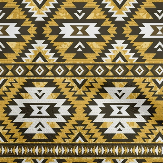 oneOone Cotton Cambric Gamboge Yellow Fabric African Aztech Fabric For Sewing Printed Craft Fabric By The Yard 42 Inch Wide