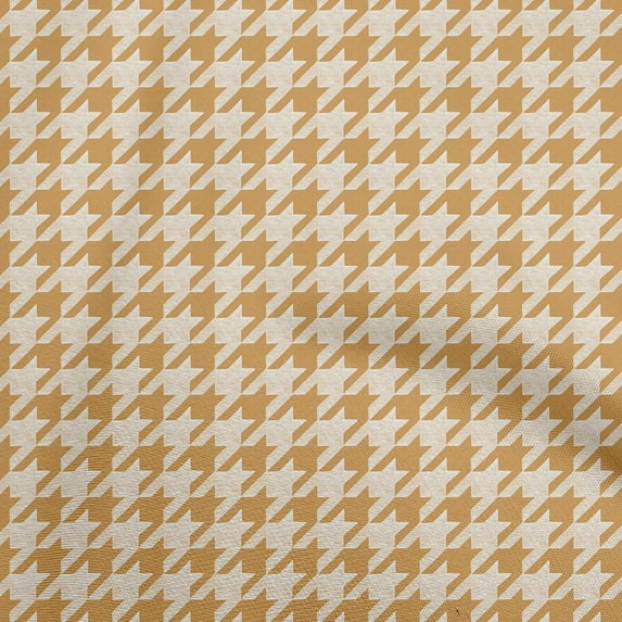 oneOone Cotton Cambric Gamboge Yellow Fabric Houndstooth Sewing Craft Projects Fabric Prints By Yard 42 Inch Wide
