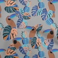 thumbnail image 1 of oneOone Cotton Cambric Gray Fabric Floral Flower With Birds Craft Projects Decor Fabric Printed By The Yard 56 Inch Wide, 1 of 6