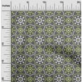 thumbnail image 1 of oneOone Cotton Cambric Gray Fabric Floral & Tiles Moroccan Quilting Supplies Print Sewing Fabric By The Yard 42 Inch Wide, 1 of 4