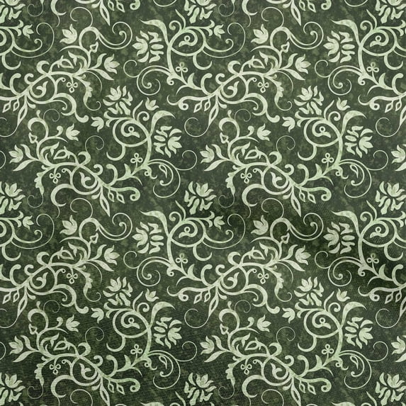 oneOone Cotton Cambric Green Fabric Asian Batik Floral Dress Material Fabric Print Fabric By The Yard 42 Inch Wide