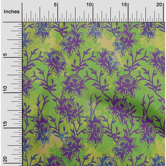 oneOone Cotton Cambric Green Fabric Batik Dress Material Fabric Print Fabric By The Yard 42 Inch Wide - CI