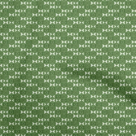 oneOone Cotton Cambric Green Fabric Block Dress Material Fabric Print Fabric By The Yard 42 Inch Wide-LG