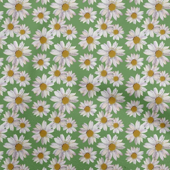 oneOone Cotton Cambric Green Fabric Floral Diy Clothing Quilting Fabric Print Fabric By Yard 42 Inch Wide