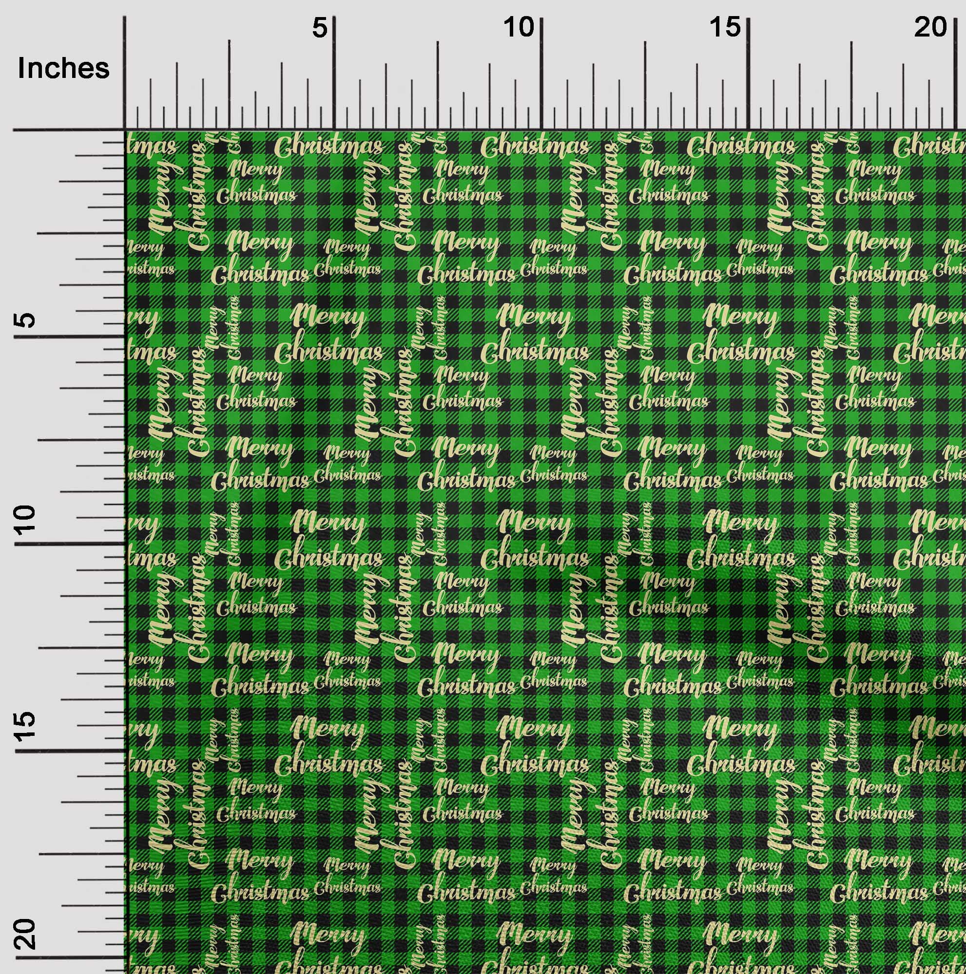 oneOone Cotton Cambric Green Fabric Merry Christmas Dress Material Fabric Print Fabric By The Yard 56 Inch Wide