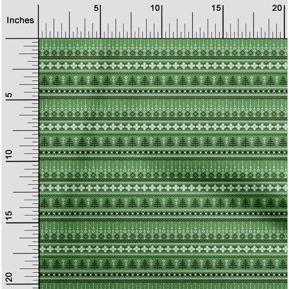 oneOone Cotton Cambric Green Fabric Merry Christmas Quilting Supplies Print Sewing Fabric By The Yard 56 Inch Wide-164
