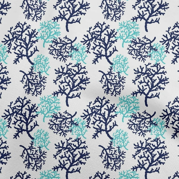 oneOone Cotton Cambric Indigo Blue Fabric Ocean Sea Plants Diy Clothing Quilting Fabric Print Fabric By Yard 56 Inch Wide