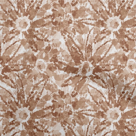 oneOone Cotton Cambric Light Brown Fabric Abstract Fabric For Sewing Printed Craft Fabric By The Yard 56 Inch Wide