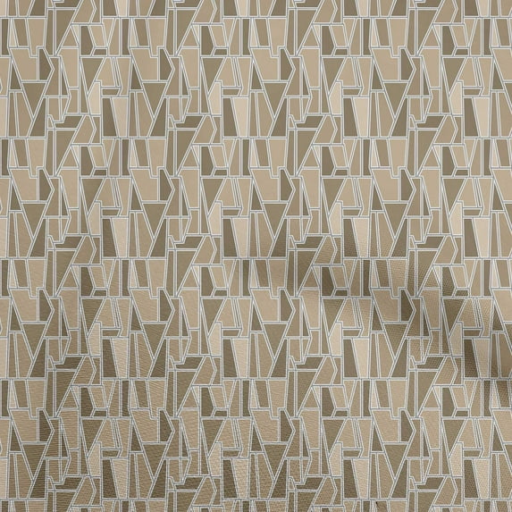 oneOone Cotton Cambric Light Brown Fabric Geometric Dress Material Fabric Print Fabric By The Yard 56 Inch Wide