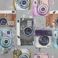 thumbnail image 1 of oneOone Cotton Cambric Light Gray Fabric Camera Pattern Craft Projects Decor Fabric Printed By The Yard 56 Inch Wide, 1 of 6