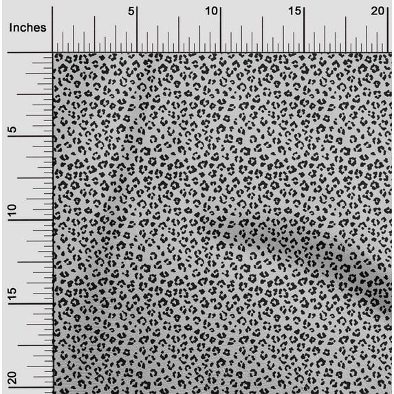 oneOone Cotton Cambric Light Gray Fabric Leopard Animal Skin Sewing Material Print Fabric By The Yard 56 Inch Wide