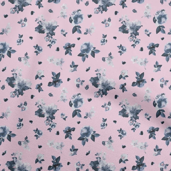 oneOone Cotton Cambric Light Pink Fabric Florals Craft Projects Decor Fabric Printed By The Yard 56 Inch Wide