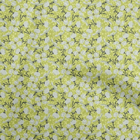 oneOone Cotton Cambric Lime Fabric Florals Sewing Fabric By The Yard Printed Diy Clothing Sewing Supplies 56 Inch Wide