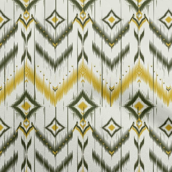 oneOone Cotton Cambric Lime Green Fabric Asian Ikat Fabric For Sewing Printed Craft Fabric By The Yard 42 Inch Wide-9494