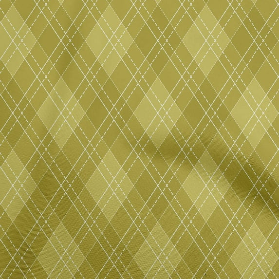 oneOone Cotton Cambric Lime Green Fabric Check Fabric For Sewing Printed Craft Fabric By The Yard 42 Inch Wide