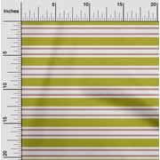oneOone Cotton Cambric Lime Green Fabric Stripes Quilting Supplies Print Sewing Fabric By The Yard 56 Inch Wide-SNN